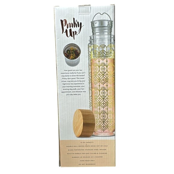 NEW Pinky Up Blair Travel Tea Infuser Mug - Insulated Travel Tumbler (16oz) NIB! - Picture 2 of 2